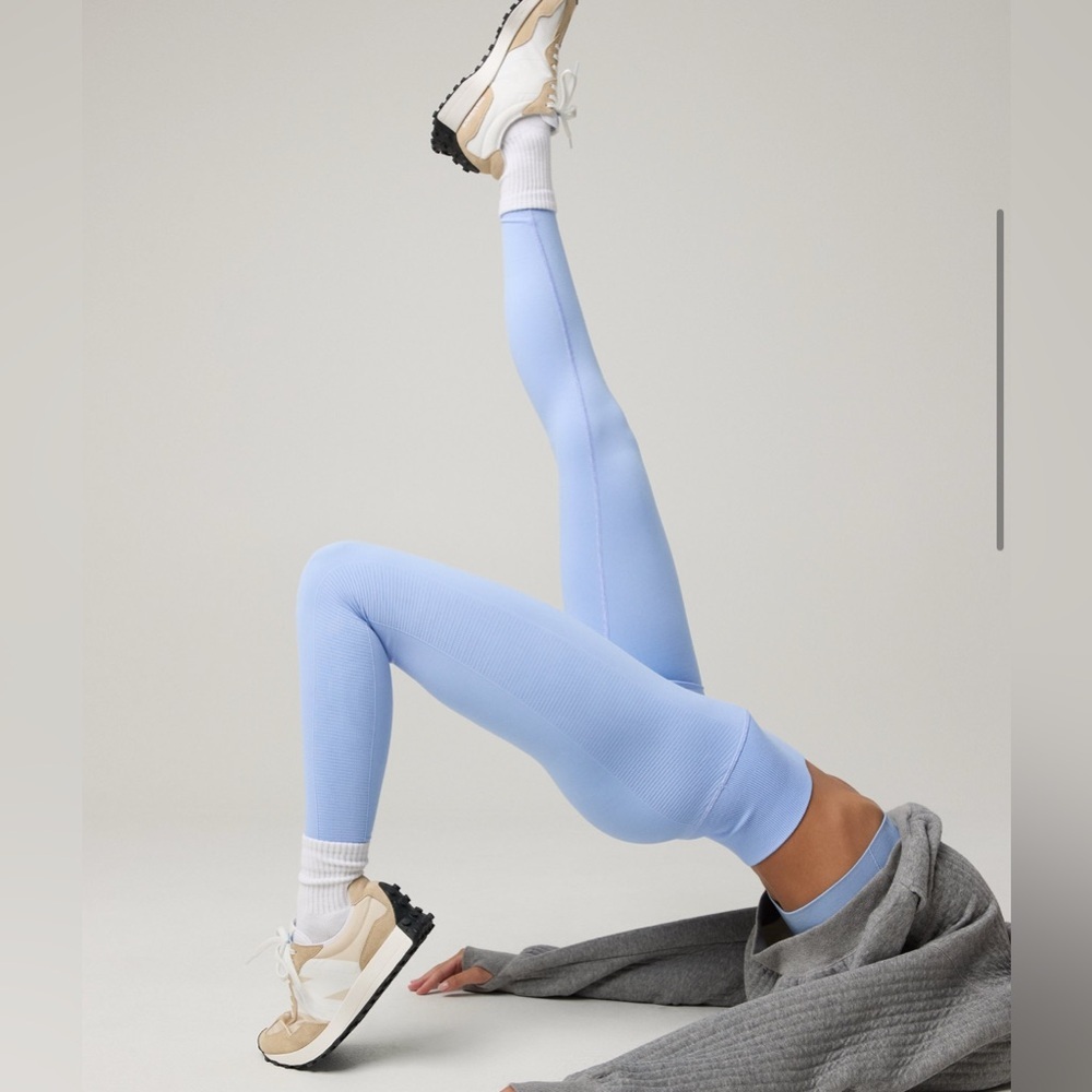 NEW Aerie‎ Offline Light Blue Ribbed Hi-Rise Seamless 7/8 Leggings Size XL